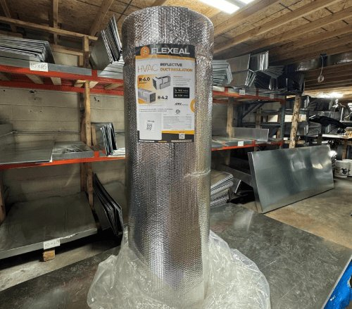 Reflective bubble wrap insulation for HVAC ducts