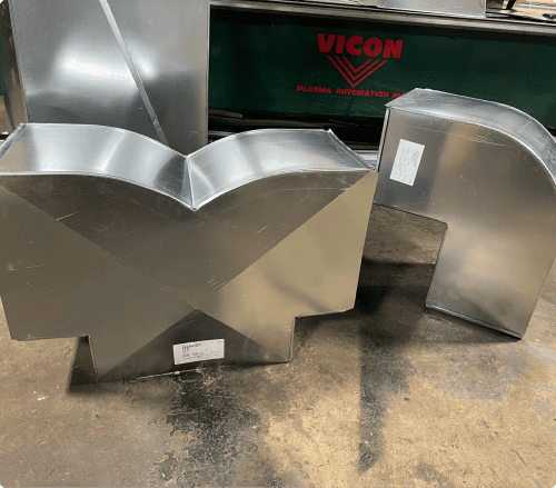 Residential HVAC duct tee and elbow
