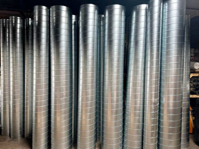 Spiral galvanized HVAC ducts for ventilation systems